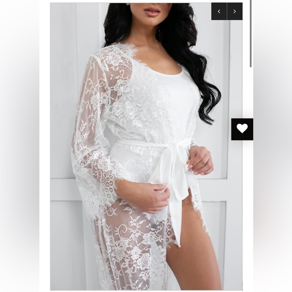 Le El New York Bianca Scalloped Edge Bridal Robe - Picture 6 of 9